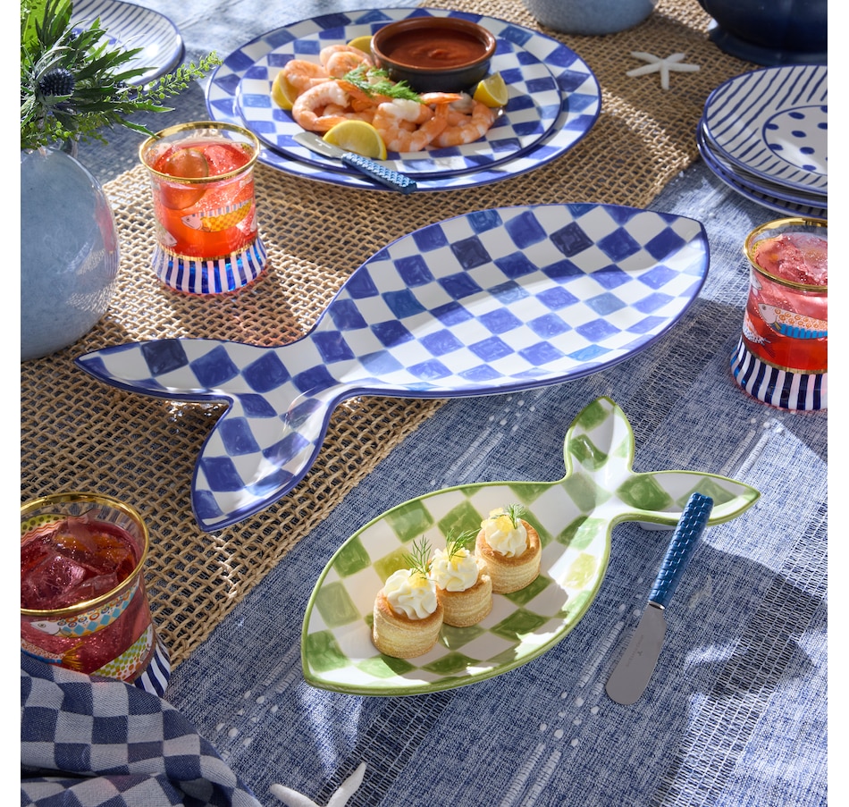 Image 121092_ALTMORE2.jpg, Product 121-092 / Price $159.00, MacKenzie-Childs Go Fish Serving Platter (set of 2) from MacKenzie Childs on TSC.ca's Kitchen department
