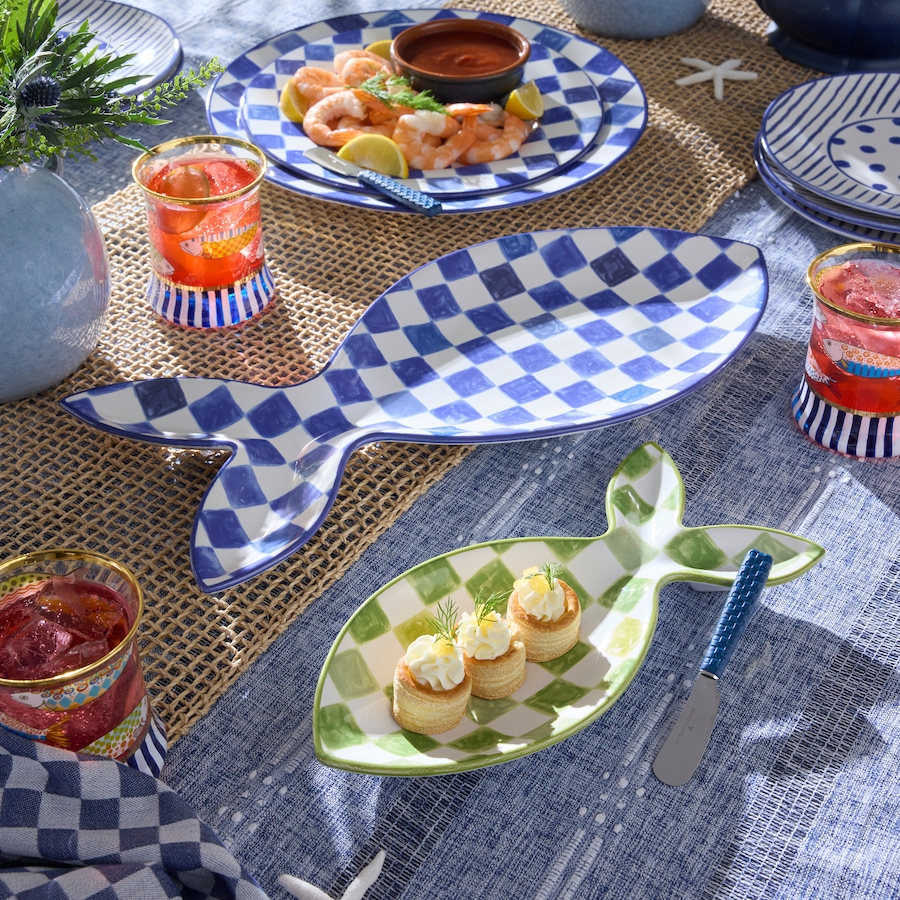 Image 121092_ALTMORE2.jpg, Product 121-092 / Price $200.00, MacKenzie-Childs Go Fish Serving Platter (set of 2) from MacKenzie Childs on TSC.ca's Kitchen department