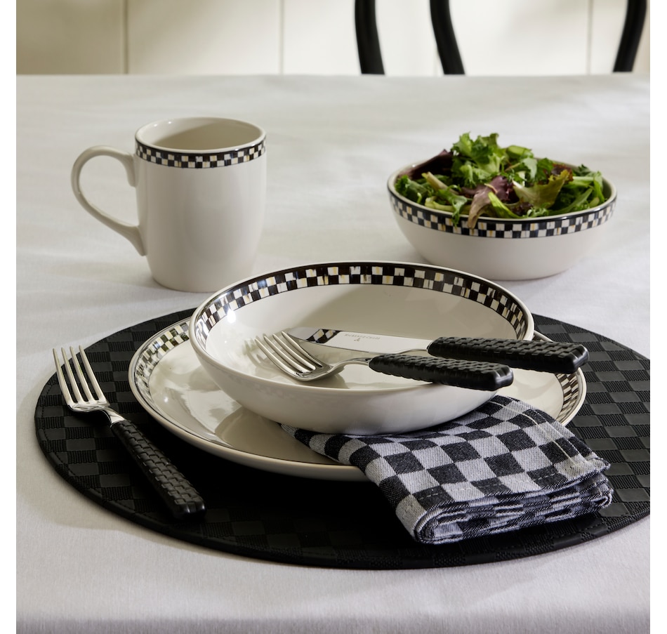 Image 121093_ALTMORE2.jpg, Product 121-093 / Price $89.00 - $129.00, MacKenzie-Childs Courtly Check Everyday Plates (set of 4) from MacKenzie Childs on TSC.ca's Kitchen department