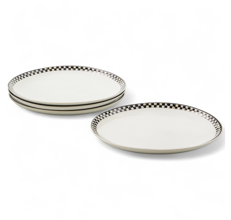 Image 121093_DINNE.jpg, Product 121-093 / Price $89.00 - $129.00, MacKenzie-Childs Courtly Check Everyday Plates (set of 4) from MacKenzie Childs on TSC.ca's Kitchen department