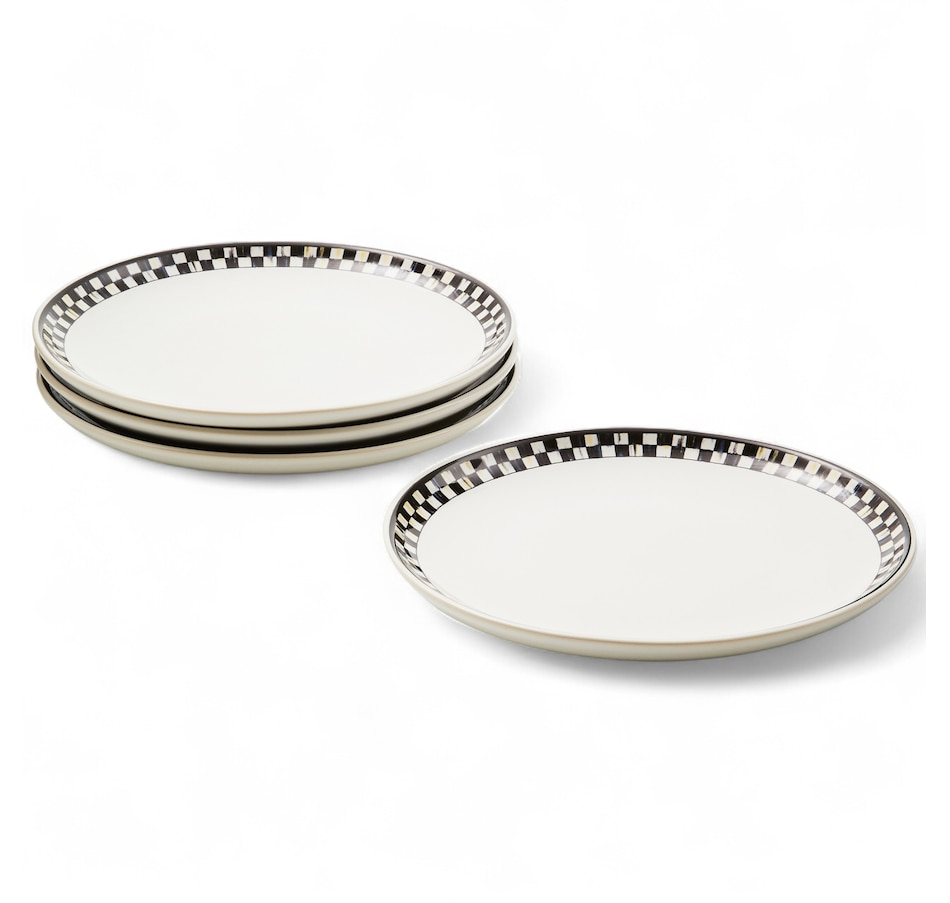 Image 121093_LUN.jpg, Product 121-093 / Price $89.00 - $129.00, MacKenzie-Childs Courtly Check Everyday Plates (set of 4) from MacKenzie Childs on TSC.ca's Kitchen department