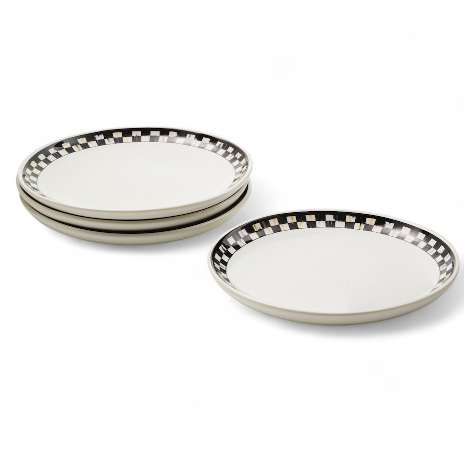 Image 121093_S.jpg, Product 121-093 / Price $89.00 - $129.00, MacKenzie-Childs Courtly Check Everyday Plates (set of 4) from MacKenzie Childs on TSC.ca's Kitchen department