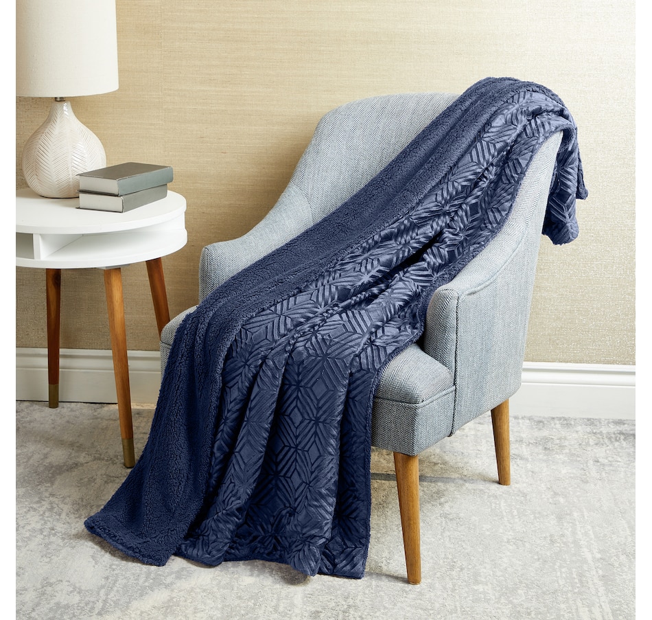 Image 121134_BLUTE.jpg, Product 121-134 / Price $19.88, Home Suite Mink Oversized Throw with Sherpa Back from Home Suite on TSC.ca's Home & Garden department