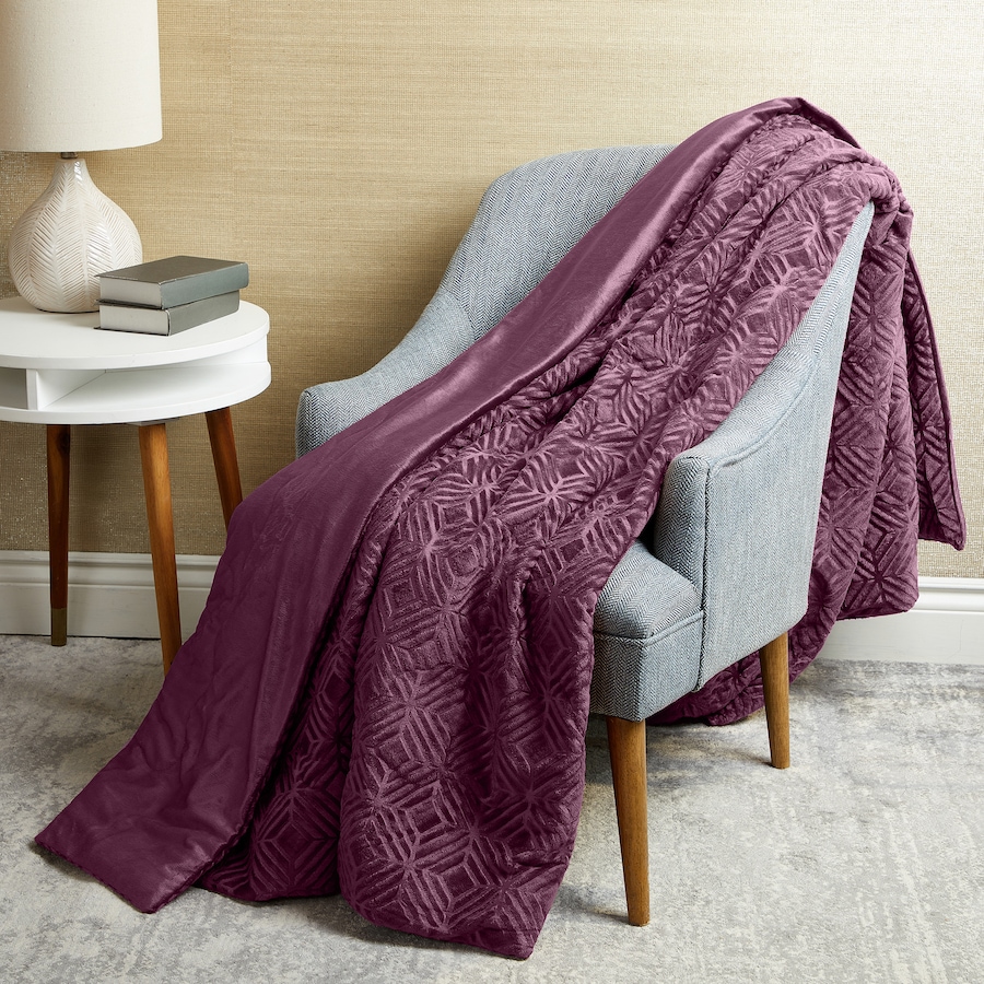 Image 121136_PLM.jpg, Product 121-136 / Price $36.88 - $53.88, Home Suite Mink Embossed Reversible Blanket from Home Suite on TSC.ca's Home & Garden department