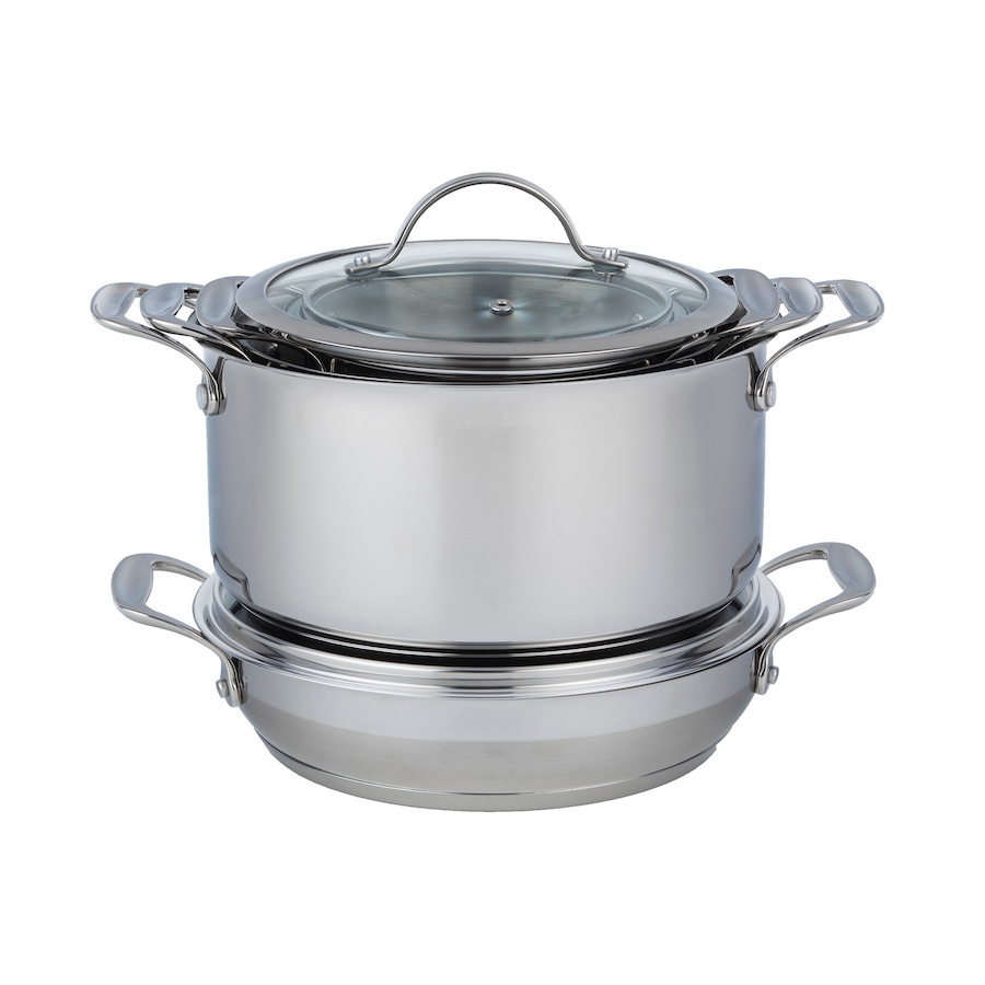 Image 121145_ALTMORE1.jpg, Product 121-145 / Price $499.99, Chef Michael Smith Meyer Nouvelle Stainless Steel 7-Piece Cookware Stacking Set from Meyer on TSC.ca's Kitchen department
