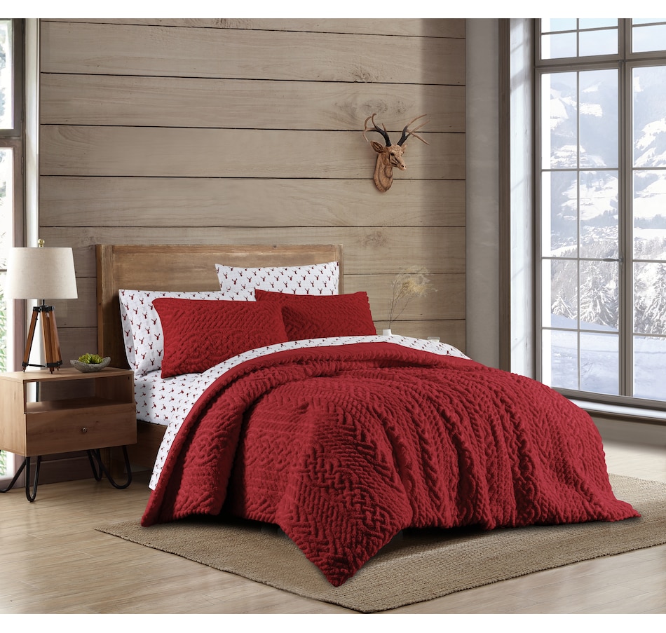 Image 121153_RED.jpg, Product 121-153 / Price $79.99, Coleman Embossed Sherpa Comforter Set from Coleman on TSC.ca's Home & Garden department