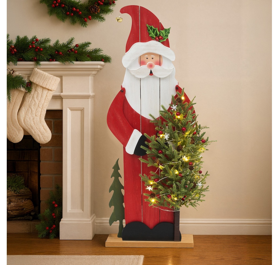 Image 121172_ALTMORE1.jpg, Product 121-172 / Price $59.99, Holiday Memories Lighted Wood Decoration with Floral Accent from Holiday Memories on TSC.ca's Home & Garden department