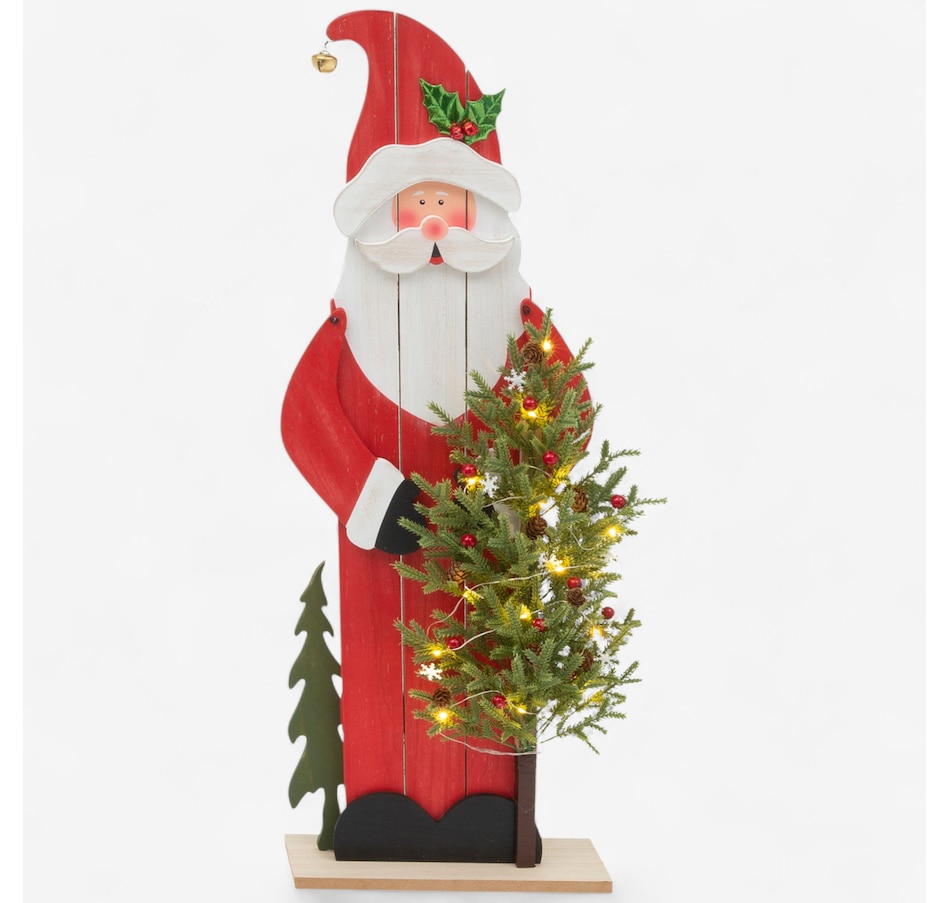 Image 121172_SAT.jpg, Product 121-172 / Price $59.99, Holiday Memories Lighted Wood Decoration with Floral Accent from Holiday Memories on TSC.ca's Home & Garden department