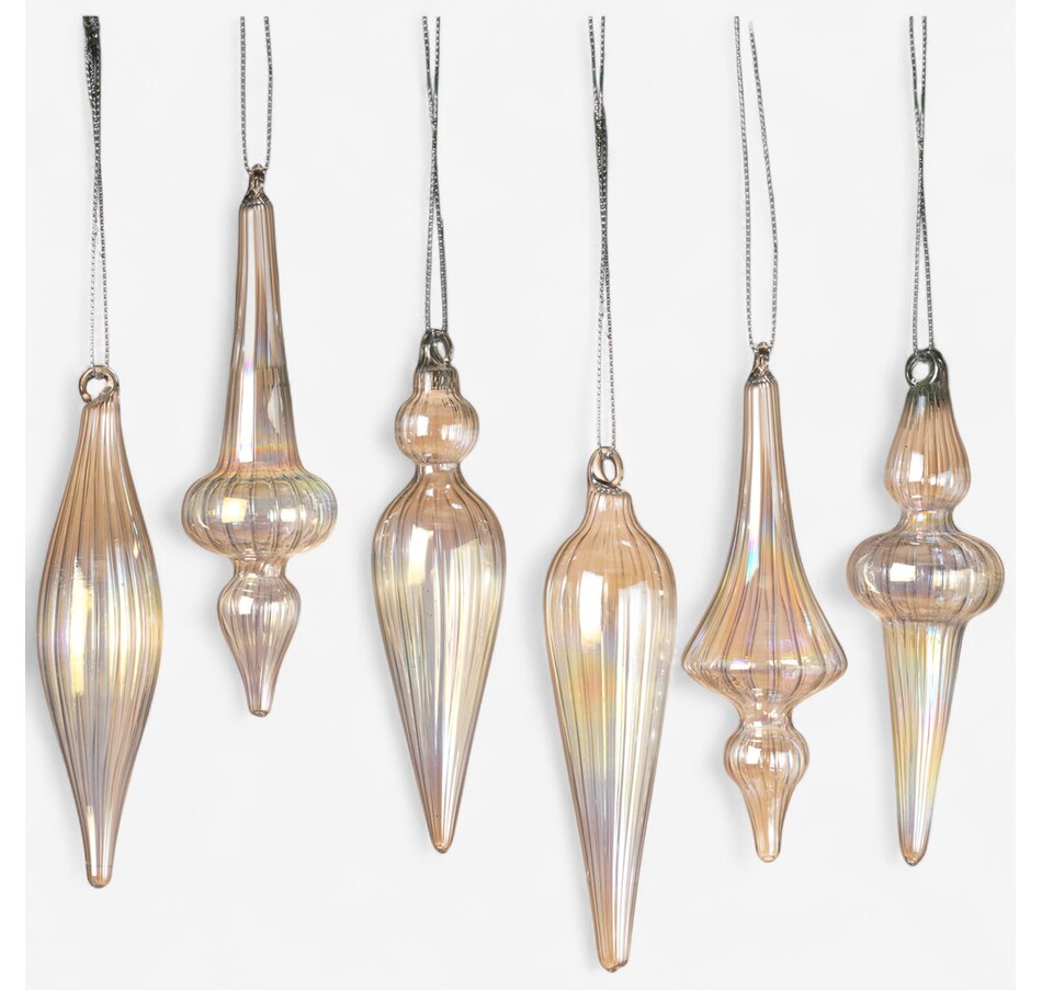 Image 121176.jpg, Product 121-176 / Price $14.99, Holiday Memories Clear Swirl Icicle Ornaments (set of 6) from Holiday Memories on TSC.ca's Home & Garden department