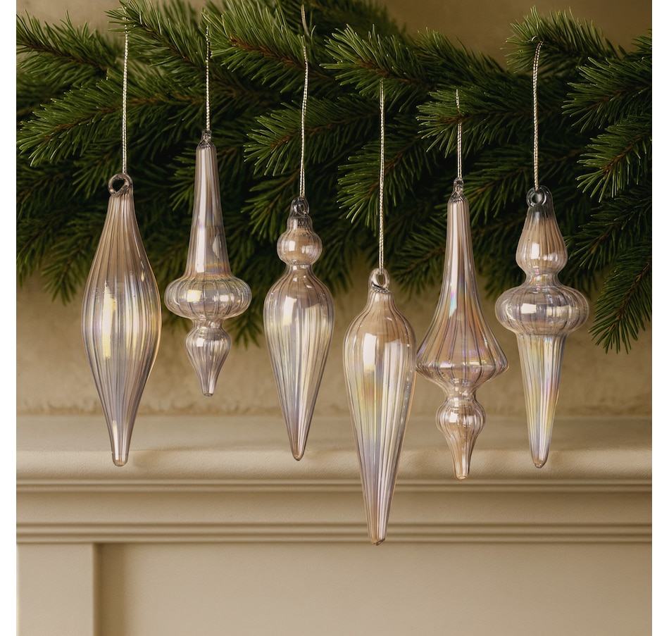 Image 121176_ALTMORE1.jpg, Product 121-176 / Price $14.99, Holiday Memories Clear Swirl Icicle Ornaments (set of 6) from Holiday Memories on TSC.ca's Home & Garden department