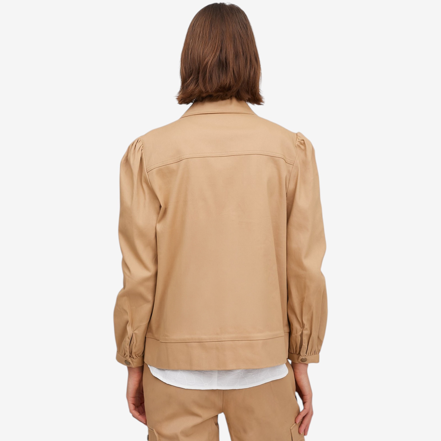 【the toe】Bremen Jacket/ベージュ/M Guillaume Zip Front Jacket with Ruched Sleeves - TSC.ca