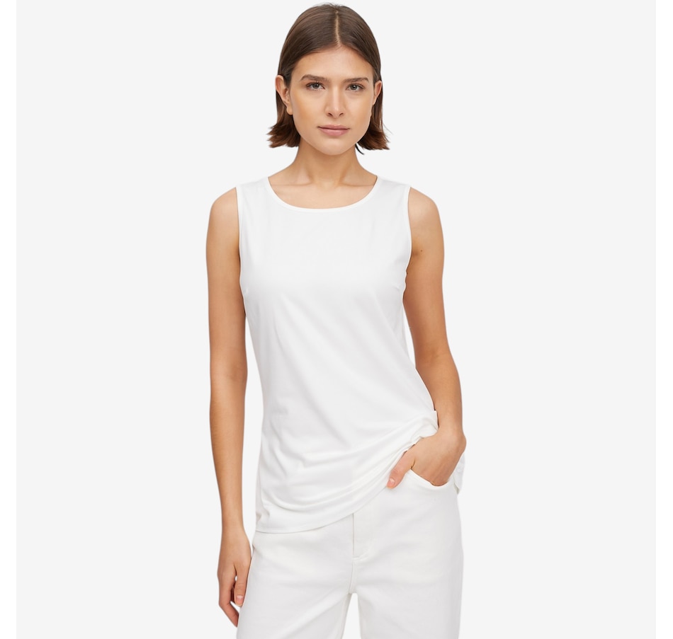 Image 121190_CRME.jpg, Product 121-190 / Price $49.88, Guillaume Brushed Jersey Essential Tank from Guillaume on TSC.ca's Fashion department