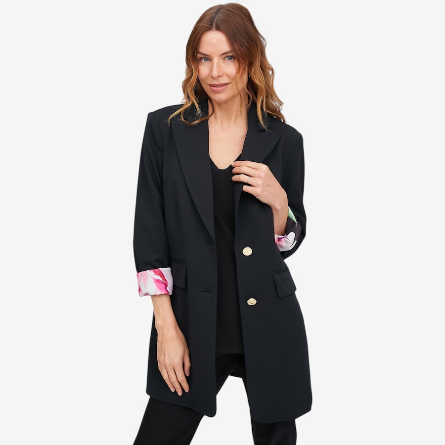 Image 121217_BLK.jpg, Product 121-217 / Price $59.88, C Wonder Crepe Blazer with Printed Lining from C. Wonder on TSC.ca's Fashion department