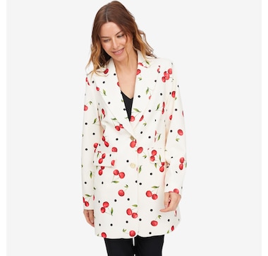 C Wonder Crepe Blazer with Printed Lining