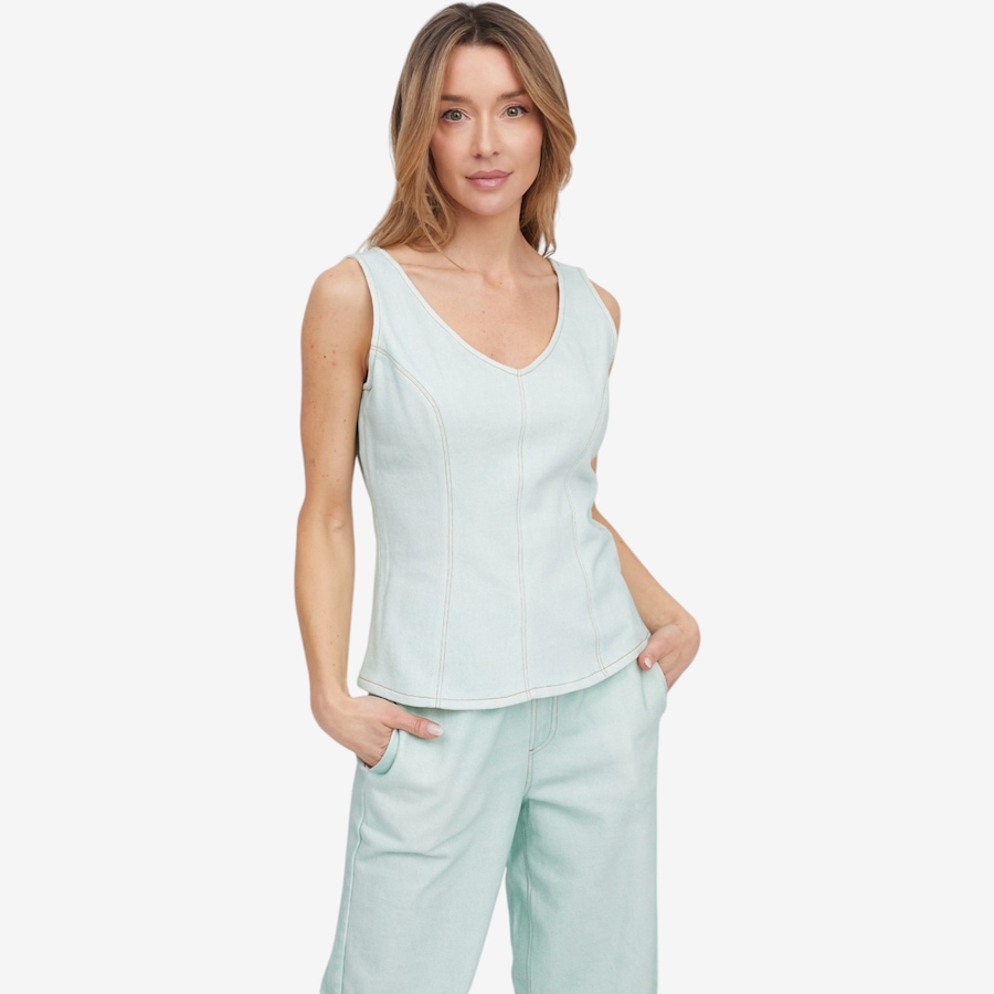 Image 121257_FROWH.jpg, Product 121-257 / Price $34.88, Tower Hill by Christie Brinkley Illusion Denim Seamed Tank from Tower Hill on TSC.ca's Fashion department