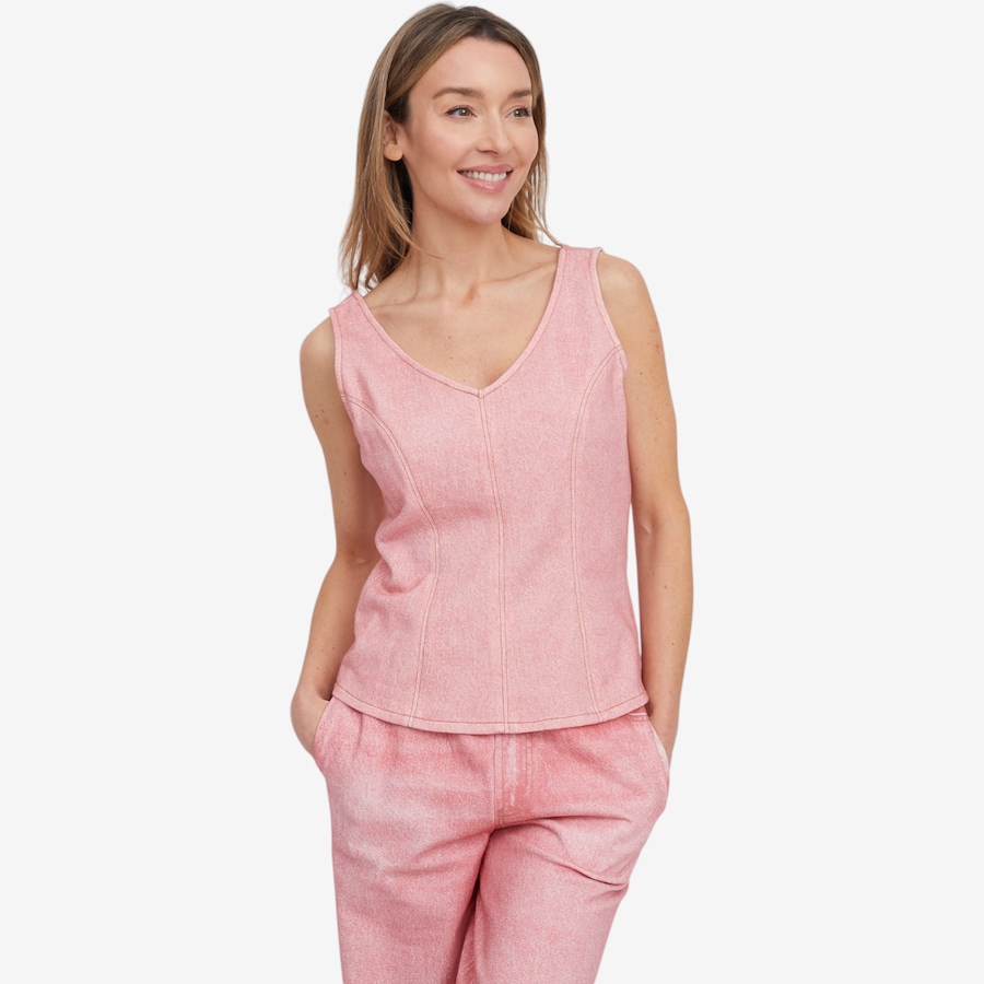 Image 121257_HAMRD.jpg, Product 121-257 / Price $34.88, Tower Hill by Christie Brinkley Illusion Denim Seamed Tank from Tower Hill on TSC.ca's Fashion department