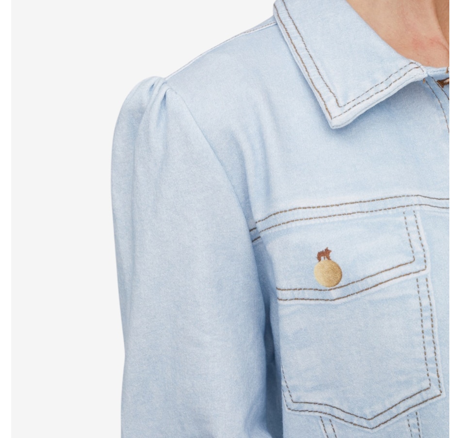 Image 121263_ALTMORE2.jpg, Product 121-263 / Price $69.99, TWRHLL by Christie Brinkley Illusion Denim Printed Jacket from TWRHLL by Christie Brinkley on TSC.ca's Fashion department