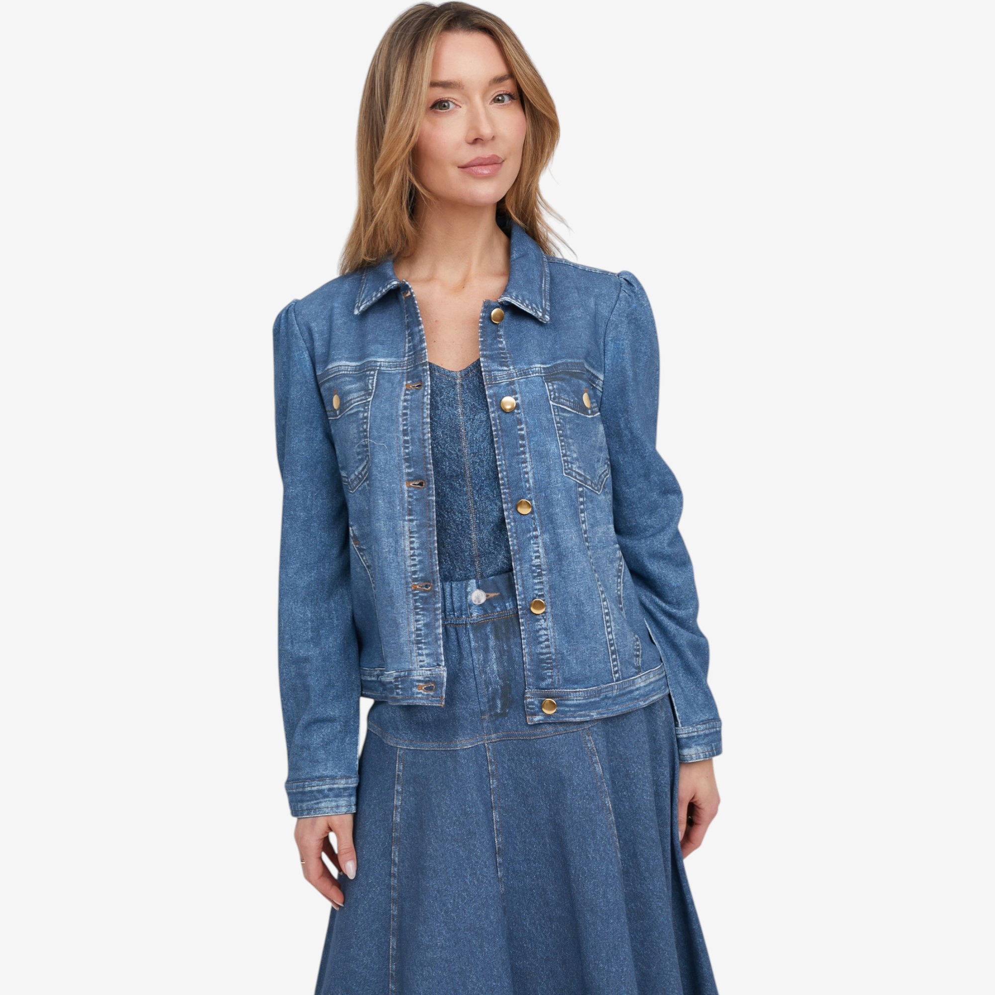 Tower Hill by Christie Brinkley Illusion Denim Printed Jacket - TSC.ca