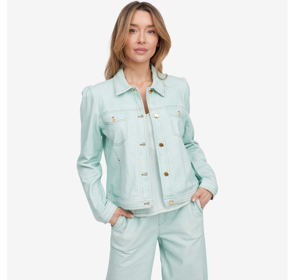 Image 121263_FROWH.jpg, Product 121-263 / Price $69.99, TWRHLL by Christie Brinkley Illusion Denim Printed Jacket from TWRHLL by Christie Brinkley on TSC.ca's Fashion department