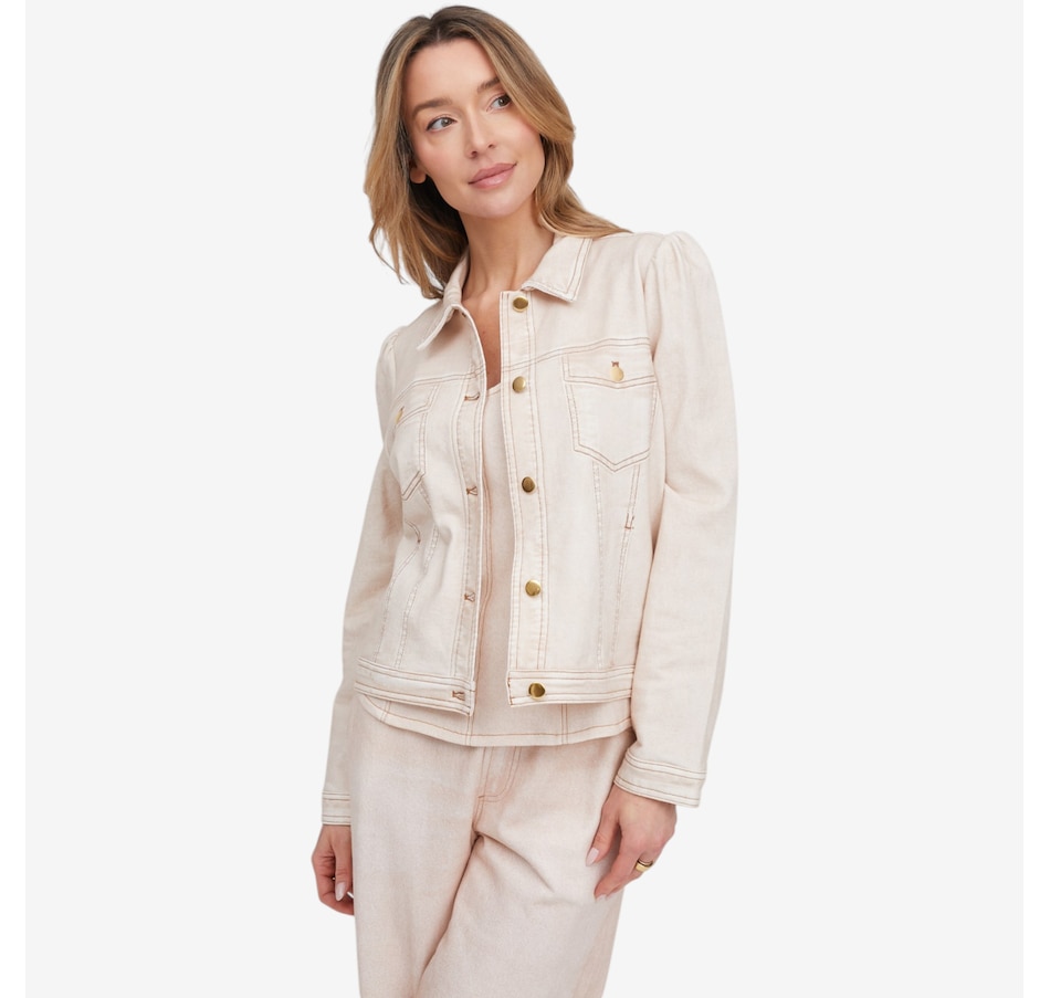 Image 121263_OXFTN.jpg, Product 121-263 / Price $69.99, TWRHLL by Christie Brinkley Illusion Denim Printed Jacket from TWRHLL by Christie Brinkley on TSC.ca's Fashion department