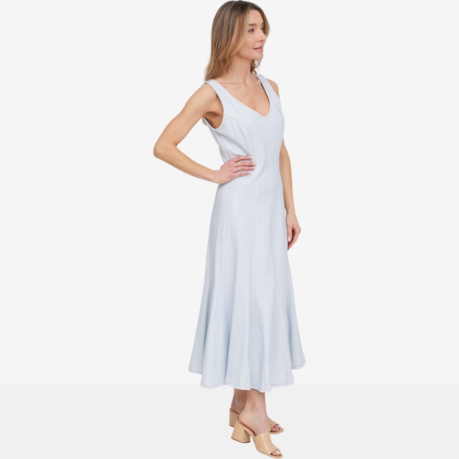 Image 121267_ALTMORE1.jpg, Product 121-267 / Price $39.88, Tower Hill by Christie Brinkley Printed Illusion Denim Seamed Midi Dress from Tower Hill on TSC.ca's Fashion department