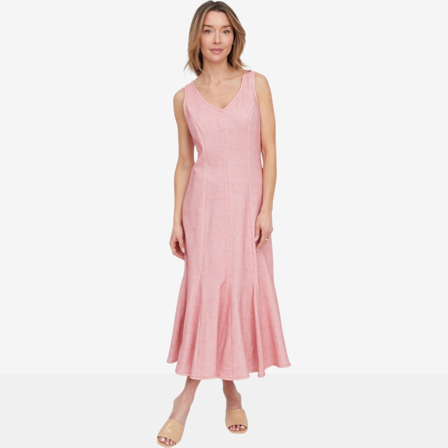Image 121267_HAMRD.jpg, Product 121-267 / Price $39.88, Tower Hill by Christie Brinkley Printed Illusion Denim Seamed Midi Dress from Tower Hill on TSC.ca's Fashion department