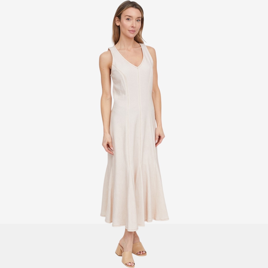 Image 121267_OXFTN.jpg, Product 121-267 / Price $39.88, Tower Hill by Christie Brinkley Printed Illusion Denim Seamed Midi Dress from Tower Hill on TSC.ca's Fashion department