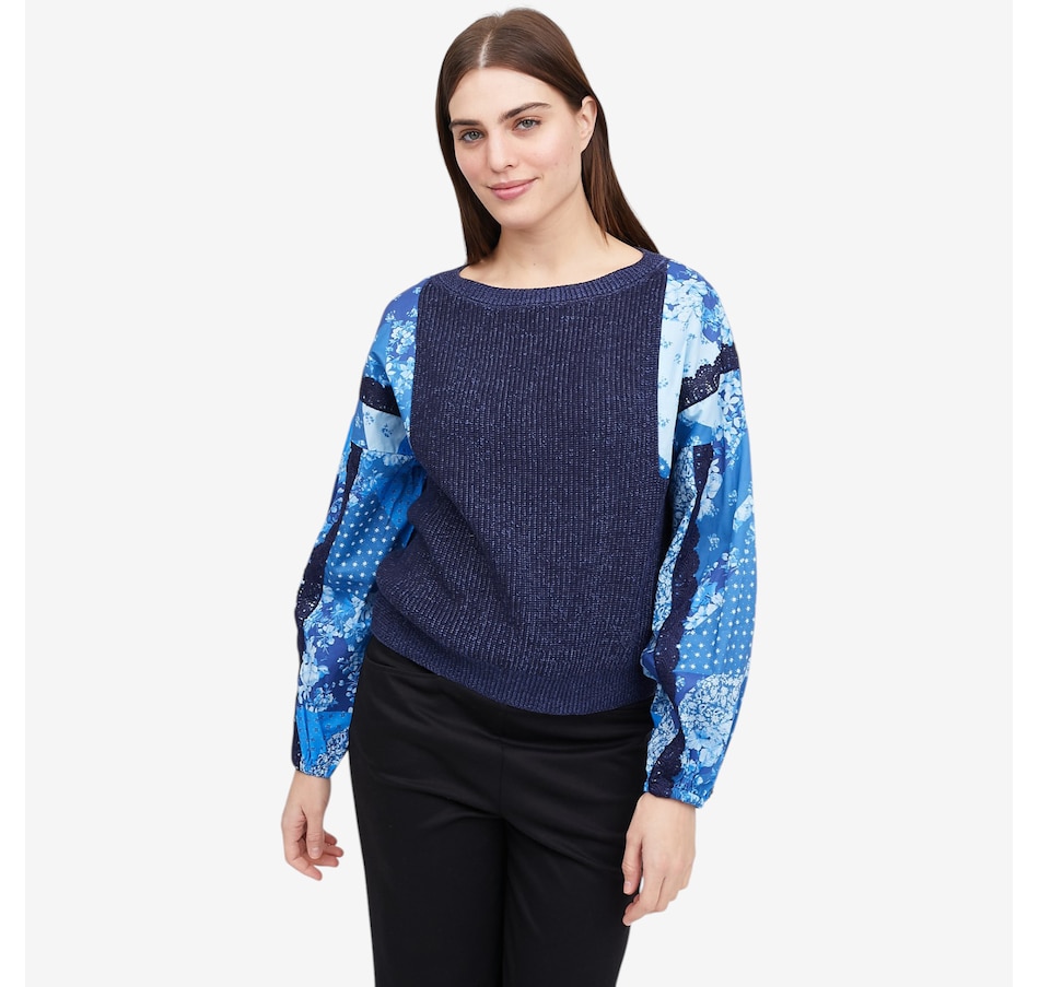 Image 121273_NVC.jpg, Product 121-273 / Price $89.99, Tower Hill by Christie Brinkley Mixed Media Sweatshirt from Tower Hill on TSC.ca's Fashion department