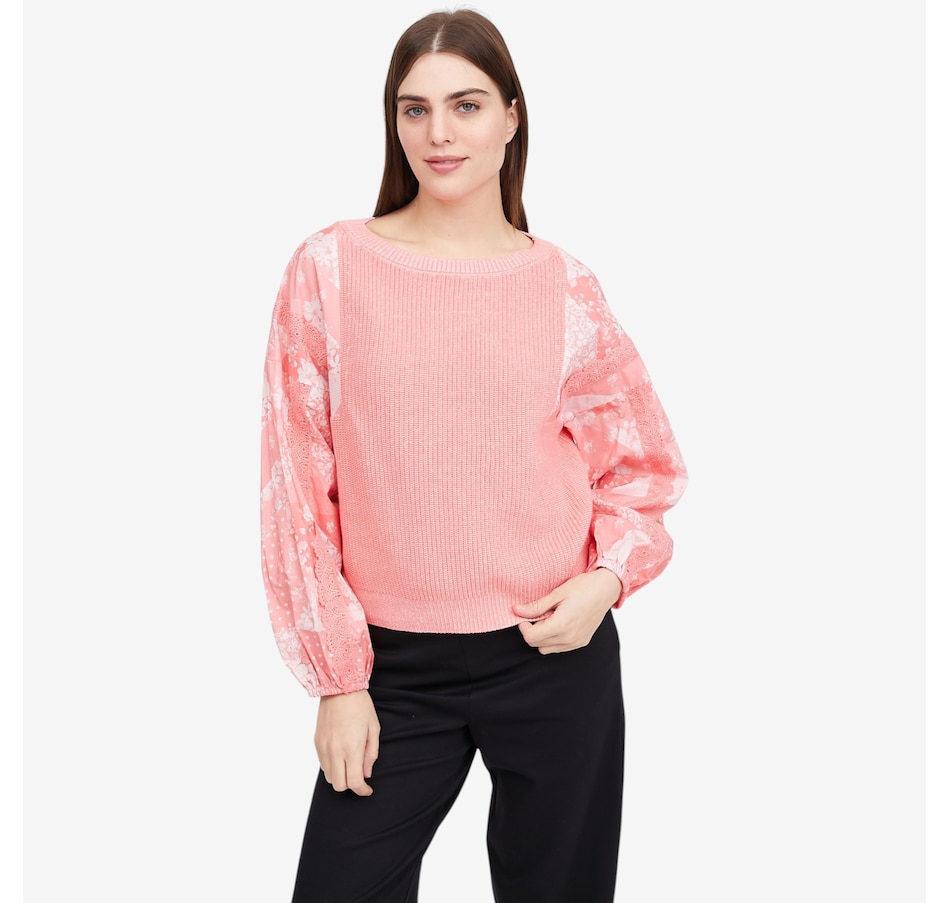 Image 121273_PEABM.jpg, Product 121-273 / Price $89.99, Tower Hill by Christie Brinkley Mixed Media Sweatshirt from Tower Hill on TSC.ca's Fashion department
