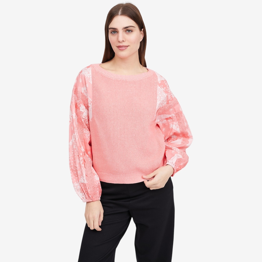 Image 121273_PEABM.jpg, Product 121-273 / Price $49.88, Tower Hill by Christie Brinkley Mixed Media Sweatshirt from Tower Hill on TSC.ca's Fashion department