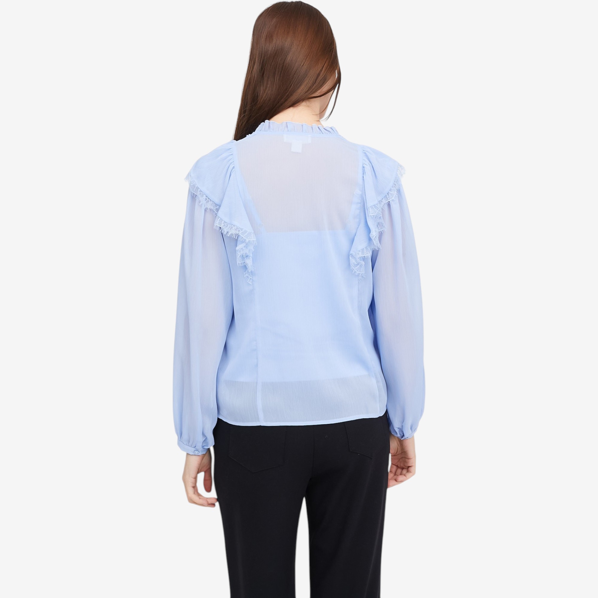 Tower Hill by Christie Brinkley Chiffon Ruffle Detail Blouse with