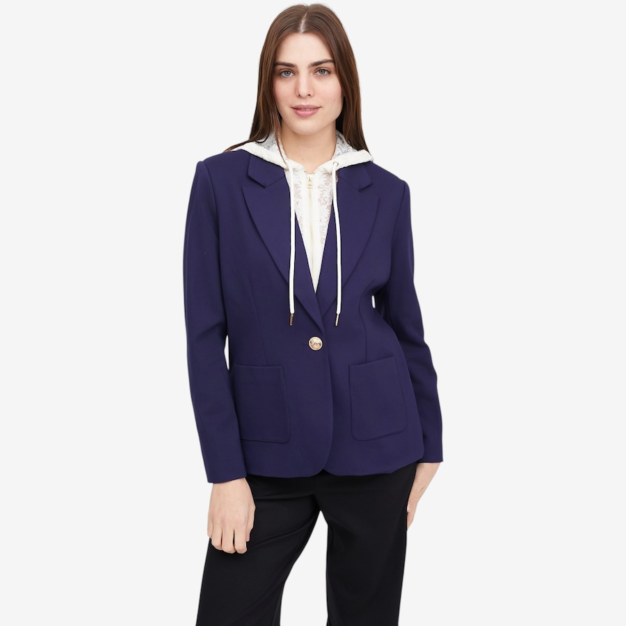 Image 121282_MTBLU.jpg, Product 121-282 / Price $69.88, Tower Hill by Christie Brinkley Blazer with Zip Out Hoodie from Tower Hill on TSC.ca's Fashion department