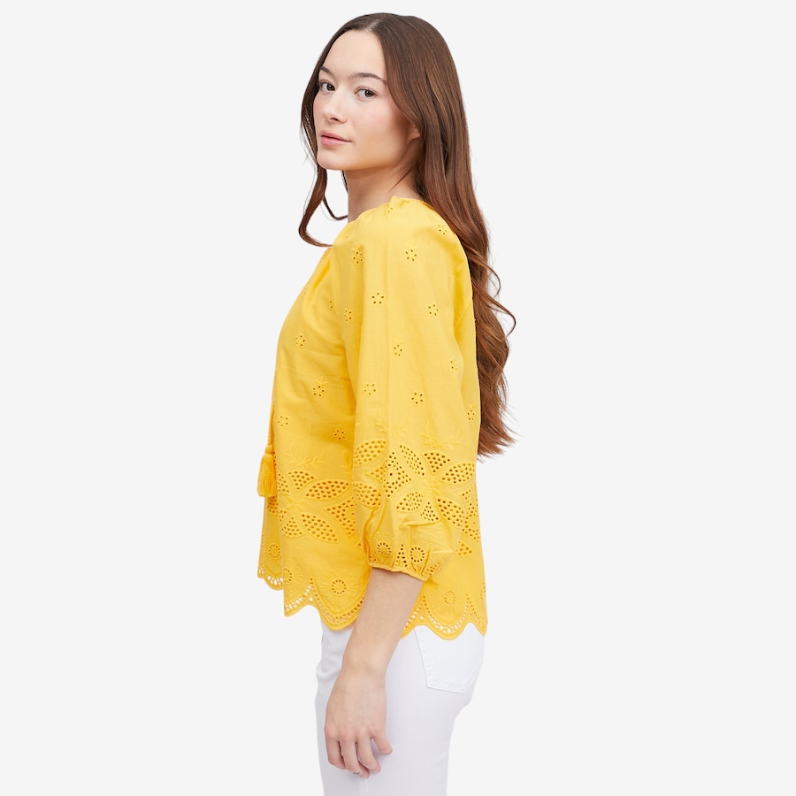 Image 121287_ALTMORE2.jpg, Product 121-287 / Price $49.88, Tower Hill by Christie Brinkley Cotton Eyelet Tassel Blouse from Tower Hill on TSC.ca's Fashion department