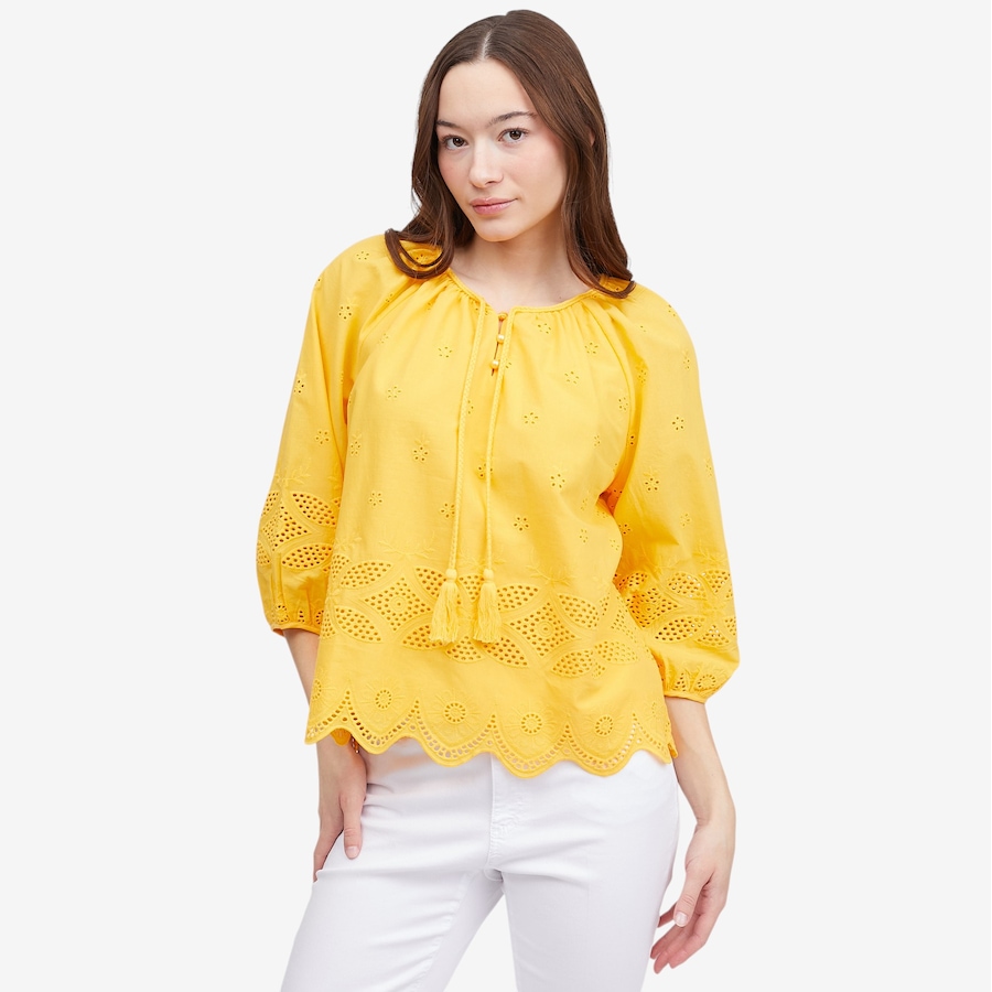 Image 121287_ALTMORE3.jpg, Product 121-287 / Price $49.88, Tower Hill by Christie Brinkley Cotton Eyelet Tassel Blouse from Tower Hill on TSC.ca's Fashion department