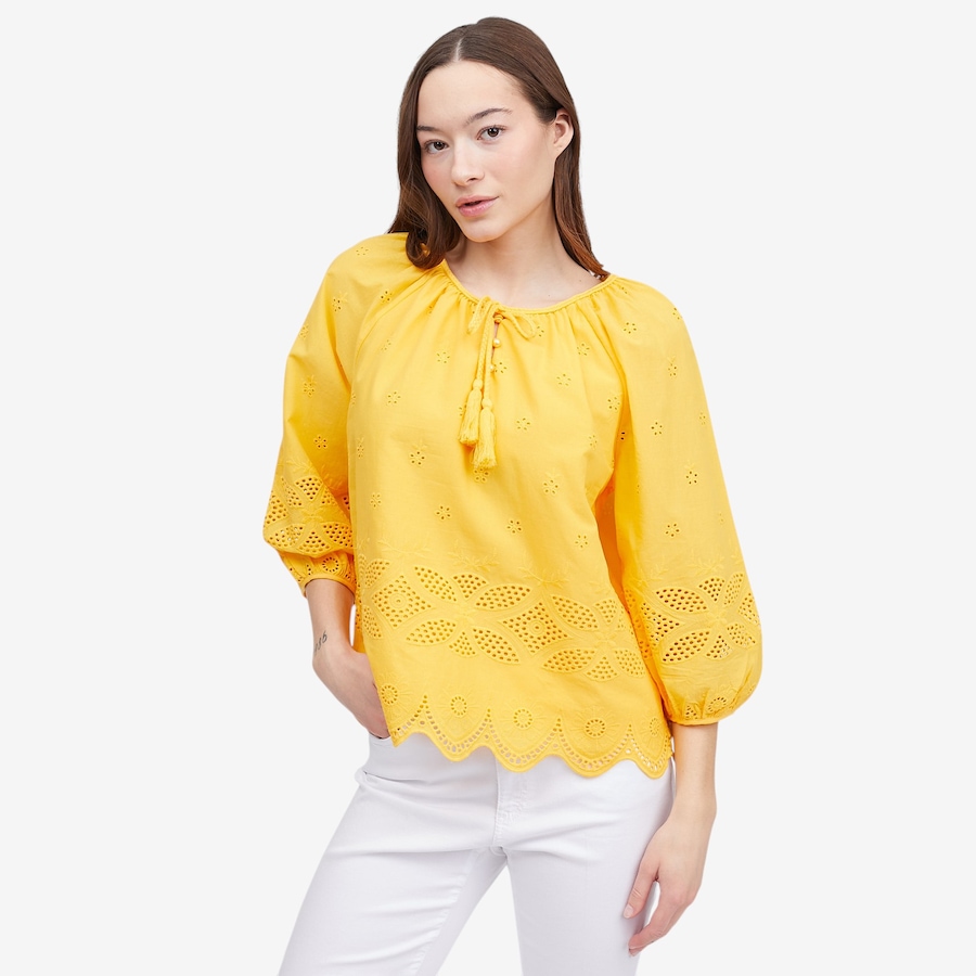 Image 121287_SFL.jpg, Product 121-287 / Price $49.88, Tower Hill by Christie Brinkley Cotton Eyelet Tassel Blouse from Tower Hill on TSC.ca's Fashion department
