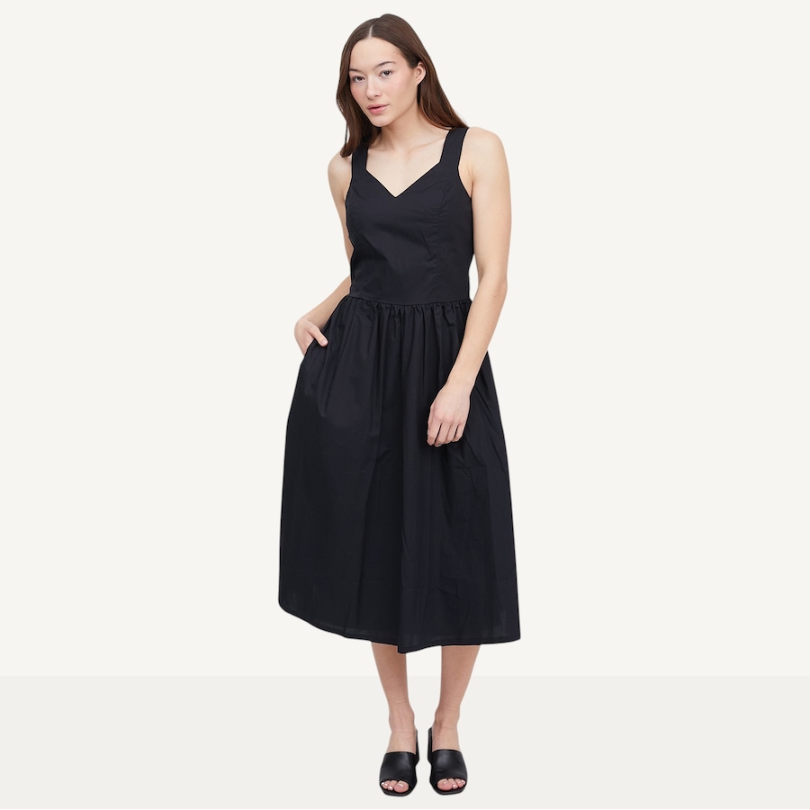 Image 121292_BLK.jpg, Product 121-292 / Price $49.88, Tower Hill by Christie Brinkley Fitted Bodice Flared Skirt Cotton Poplin Dress from Tower Hill on TSC.ca's Fashion department