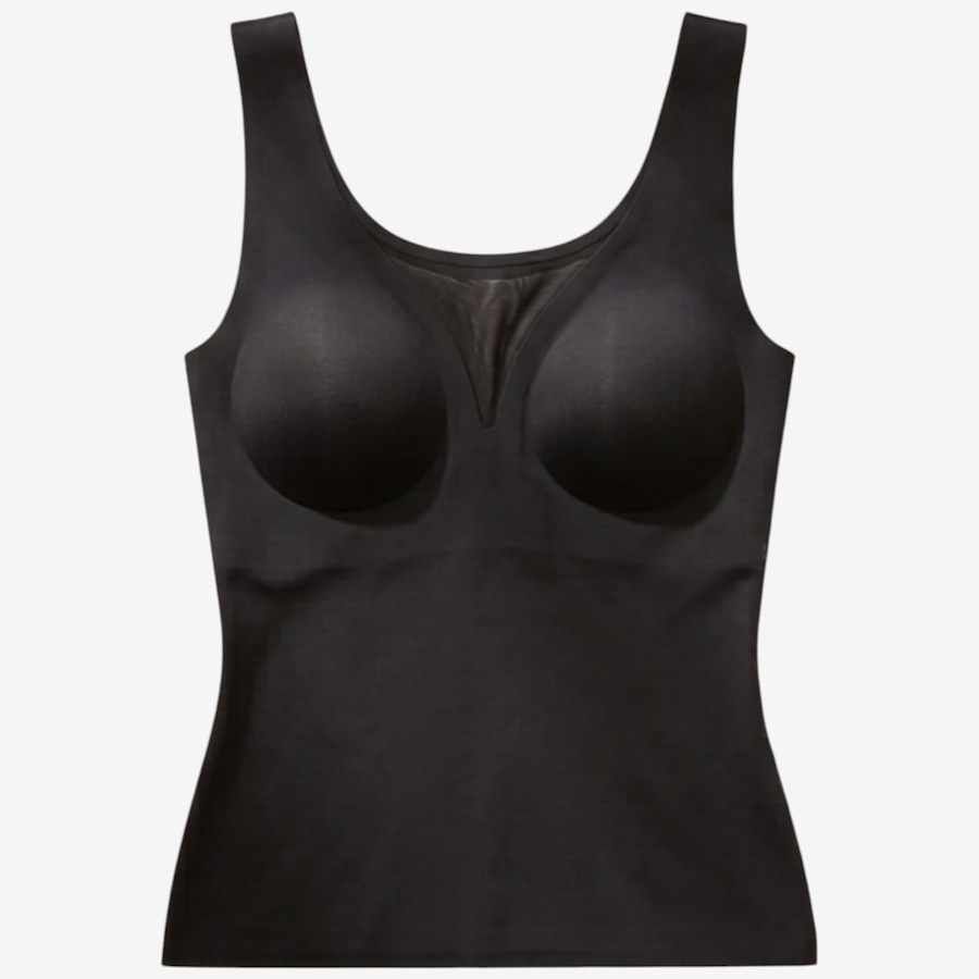 Image 121312_BLK.jpg, Product 121-312 / Price $48.00, Rhonda Shear Butterknit Tank with Lace Inset from Rhonda Shear Shapewear on TSC.ca's Fashion department