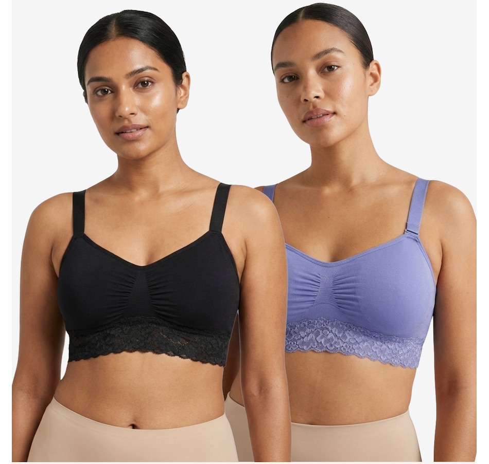 Image 121315_BCF.jpg, Product 121-315 / Price $49.99, Rhonda Shear Two-Pack Seamless Bra with Lace Band from Rhonda Shear Shapewear on TSC.ca's Fashion department