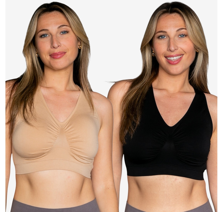 Image 121322_BKBG.jpg, Product 121-322 / Price $54.99, Rhonda Shear Two-Pack Racerback Ahh Bra from Rhonda Shear Shapewear on TSC.ca's Fashion department