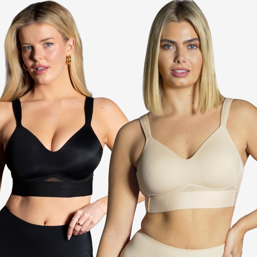 Image 121325_BKBG.jpg, Product 121-325 / Price $70.00, Rhonda Shear Two-Pack Molded Cup Bra from Rhonda Shear Shapewear on TSC.ca's Fashion department