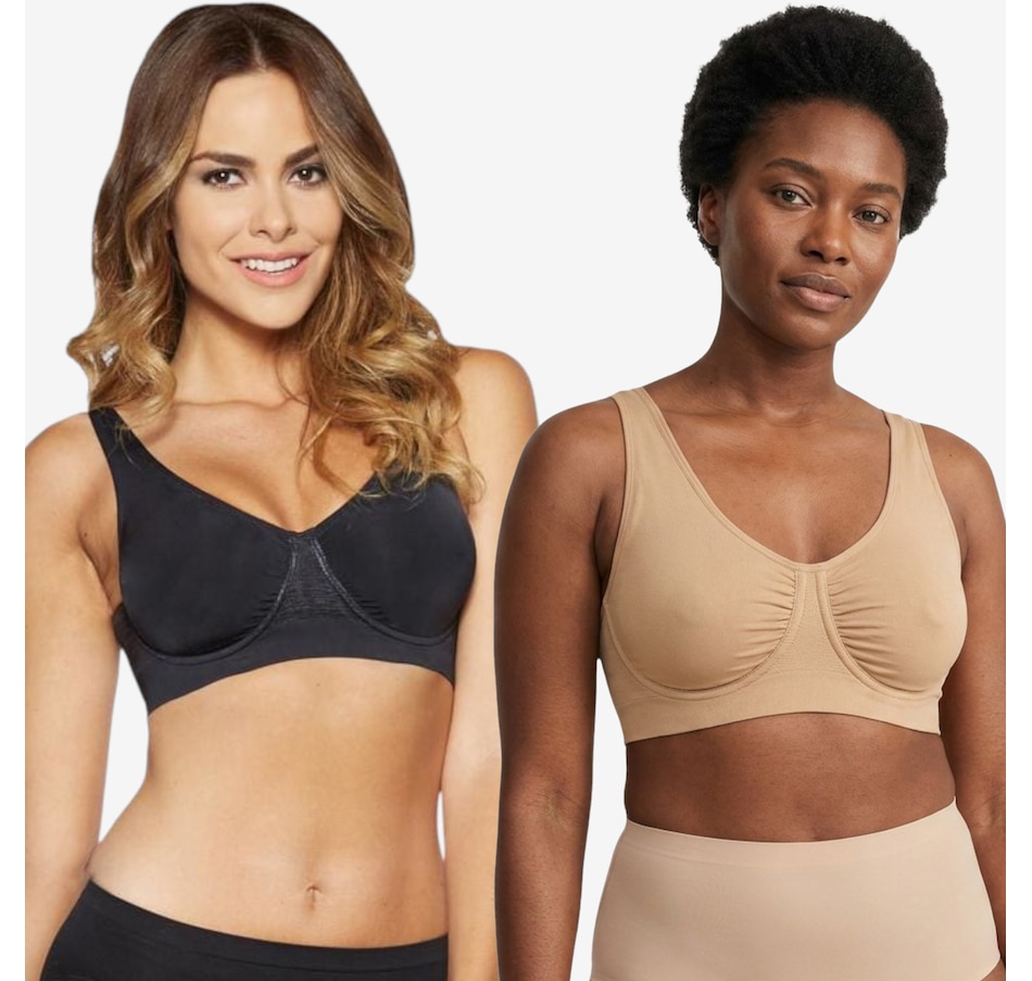 Image 121326_BKBG.jpg, Product 121-326 / Price $49.99, Rhonda Shear Two-Pack of Divine Seamless Underwire Bras from Rhonda Shear Shapewear on TSC.ca's Fashion department