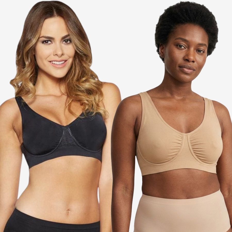 Image 121326_BKBG.jpg, Product 121-326 / Price $65.00, Rhonda Shear Two-Pack of Divine Seamless Underwire Bras from Rhonda Shear Shapewear on TSC.ca's Fashion department