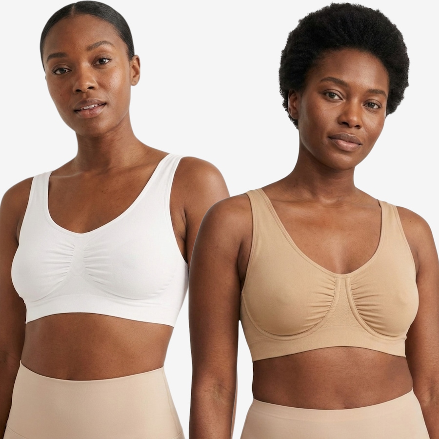 Image 121326_WHTB.jpg, Product 121-326 / Price $65.00, Rhonda Shear Two-Pack of Divine Seamless Underwire Bras from Rhonda Shear Shapewear on TSC.ca's Fashion department