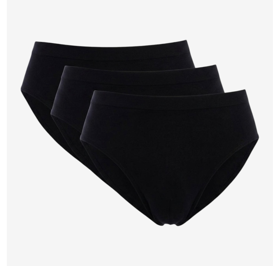 Image 121327_BLK.jpg, Product 121-327 / Price $39.99, Rhonda Shear Three-Pack Seamless Natural Waist Panties from Rhonda Shear Shapewear on TSC.ca's Fashion department