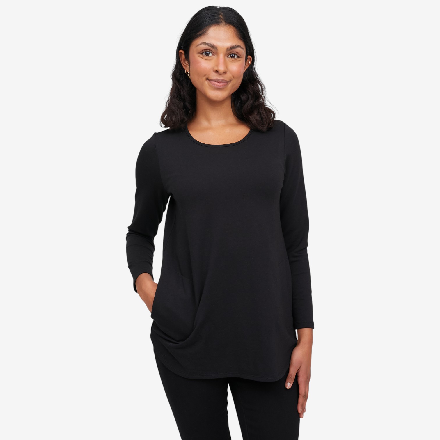 Mr. Max Cotton Bamboo Knit Long Sleeve Tunic with Pockets - TSC.ca