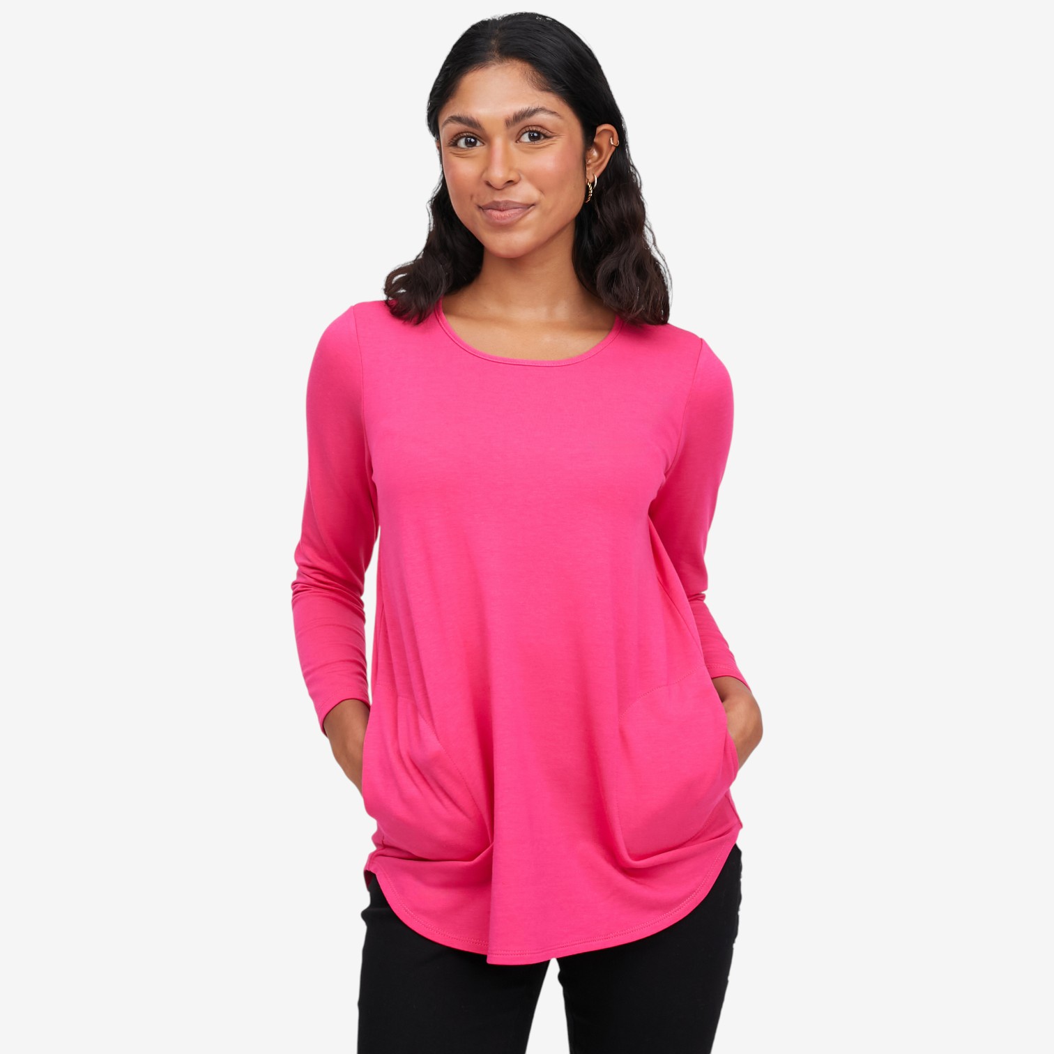 Mr. Max Cotton Bamboo Knit Long Sleeve Tunic with Pockets - TSC.ca