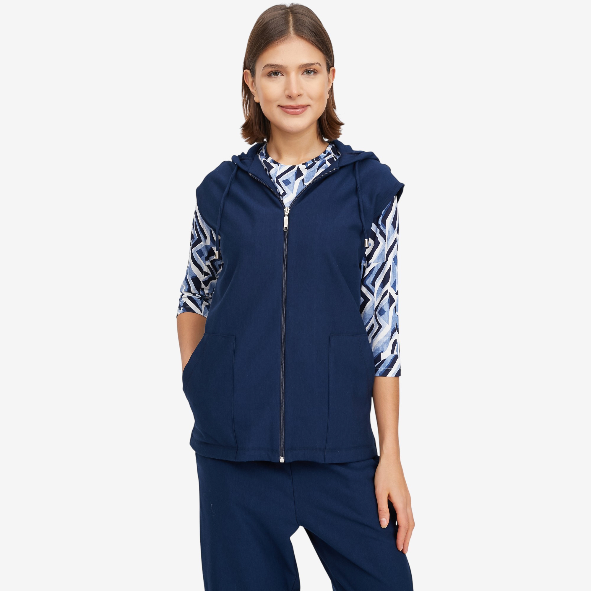 Mr. Max Extended Shoulder Brushed Bamboo Cotton Zip Front Hooded