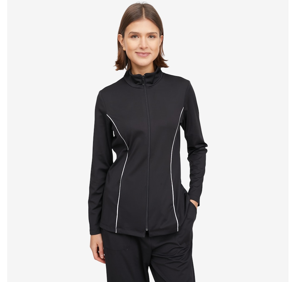 Image 121389_BLK.jpg, Product 121-389 / Price $79.88, Mr. Max Light Scuba Zip Jacket with Contrast Piping Detail from Mr. Max on TSC.ca's Fashion department