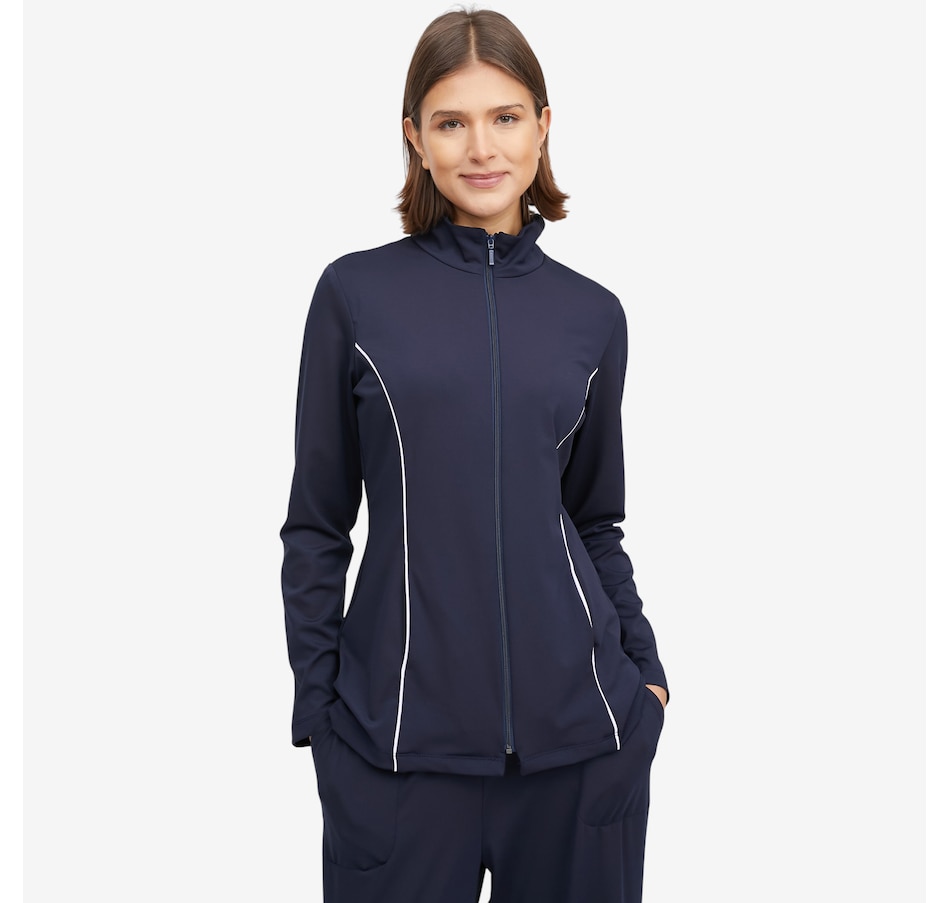 Image 121389_CCN.jpg, Product 121-389 / Price $79.88, Mr. Max Light Scuba Zip Jacket with Contrast Piping Detail from Mr. Max on TSC.ca's Fashion department
