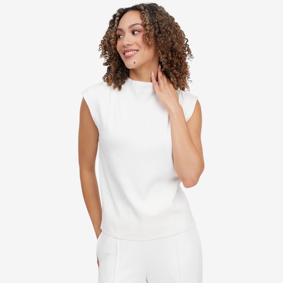 Image 121402_IVR.jpg, Product 121-402 / Price $59.88, Badgley Mischka Yara T Soft Gathered High Neck Sleeveless Knit Top from Badgley Mischka on TSC.ca's Fashion department